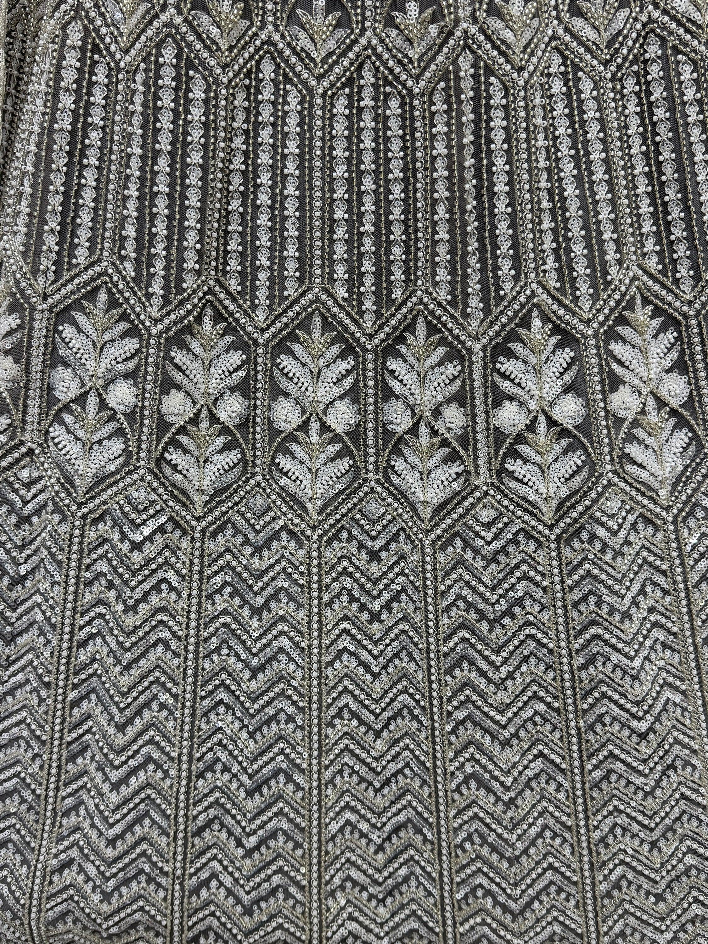 Grey Spectacular Hand Wok Net Bridesmaid Lehenga Choli With Dupatta