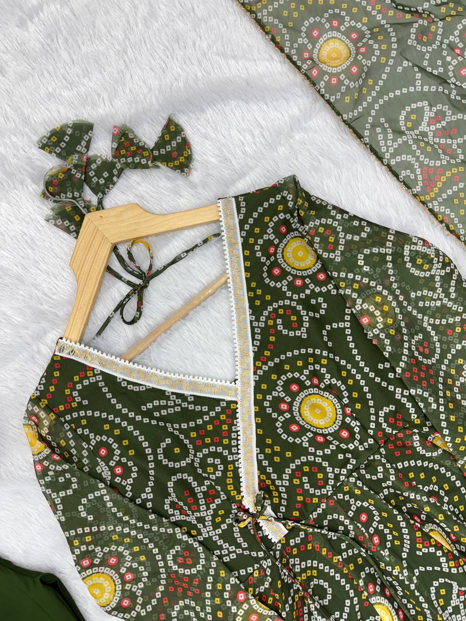 Printed Georgette Gown with Pant and Dupatta