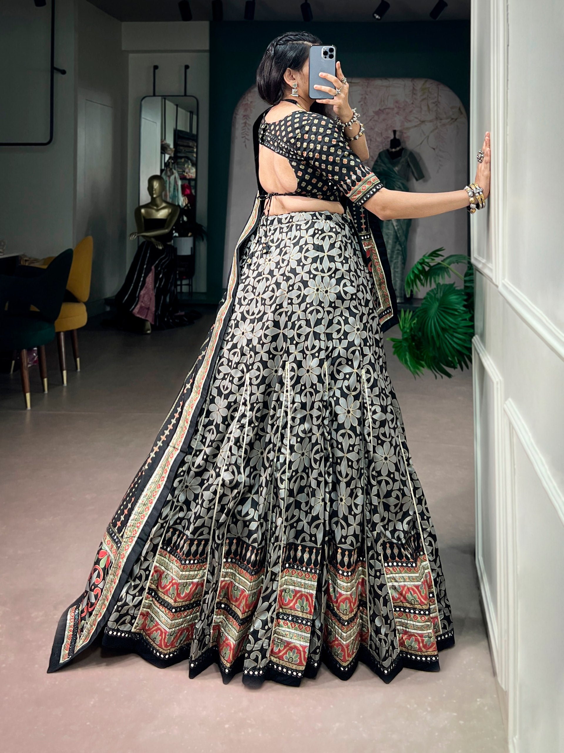 Navratri Special Tasar Silk Lehenga Choli