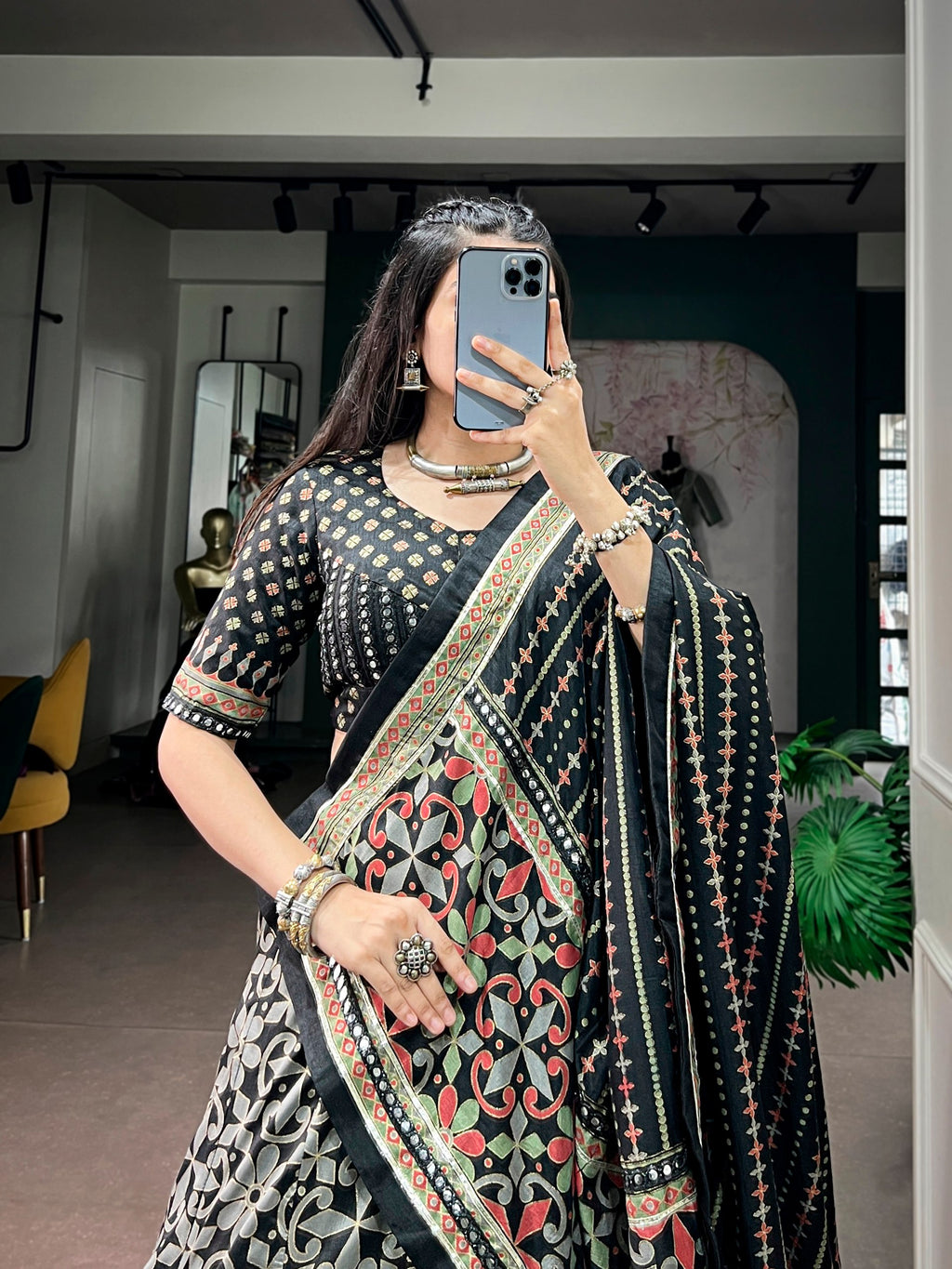 Navratri Special Tasar Silk Lehenga Choli