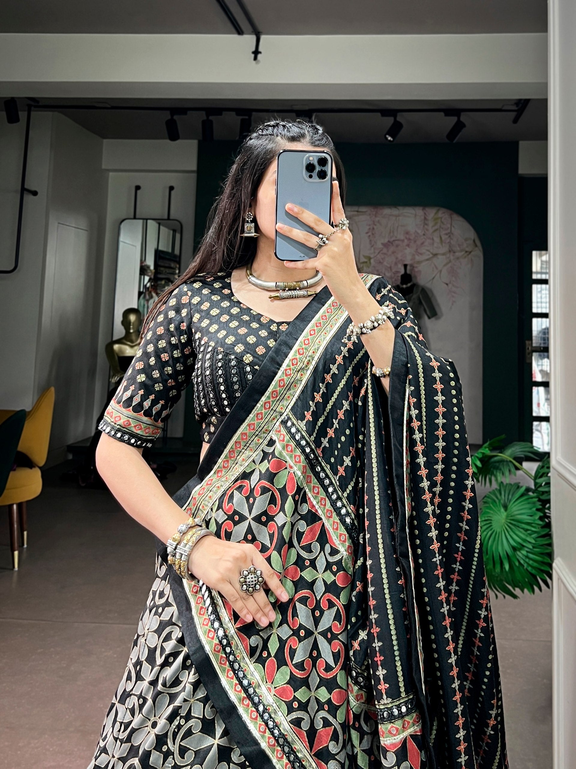 Navratri Special Tasar Silk Lehenga Choli