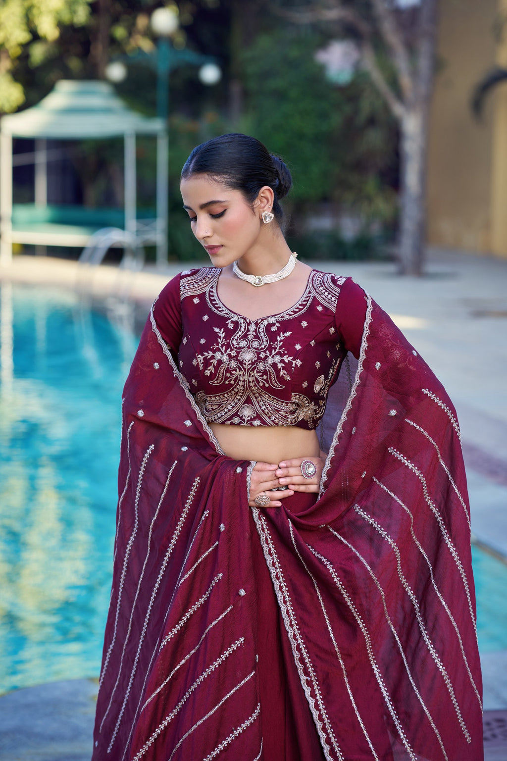 Rangoli Crush Lehenga Choli with Embroidered Sequins Belt