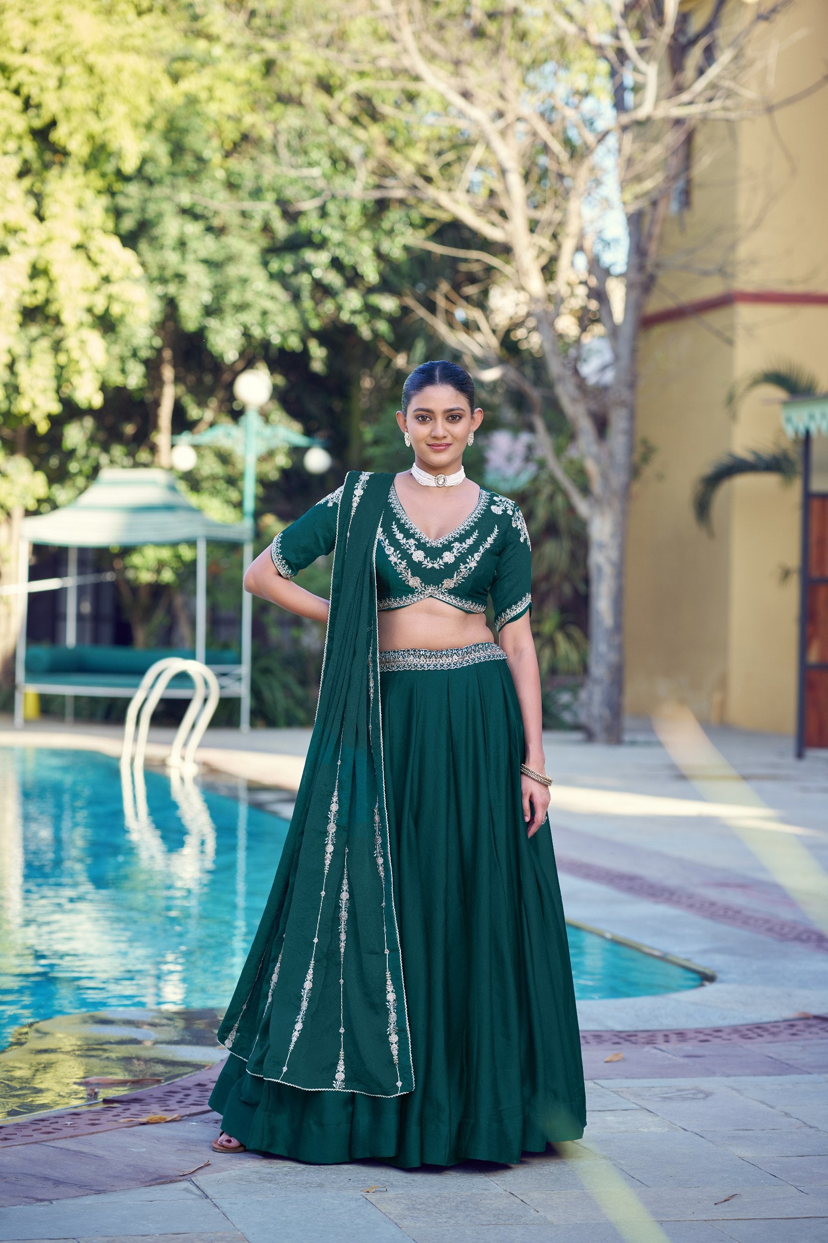 Rangoli Crush Lehenga Choli with Embroidered Sequins Belt