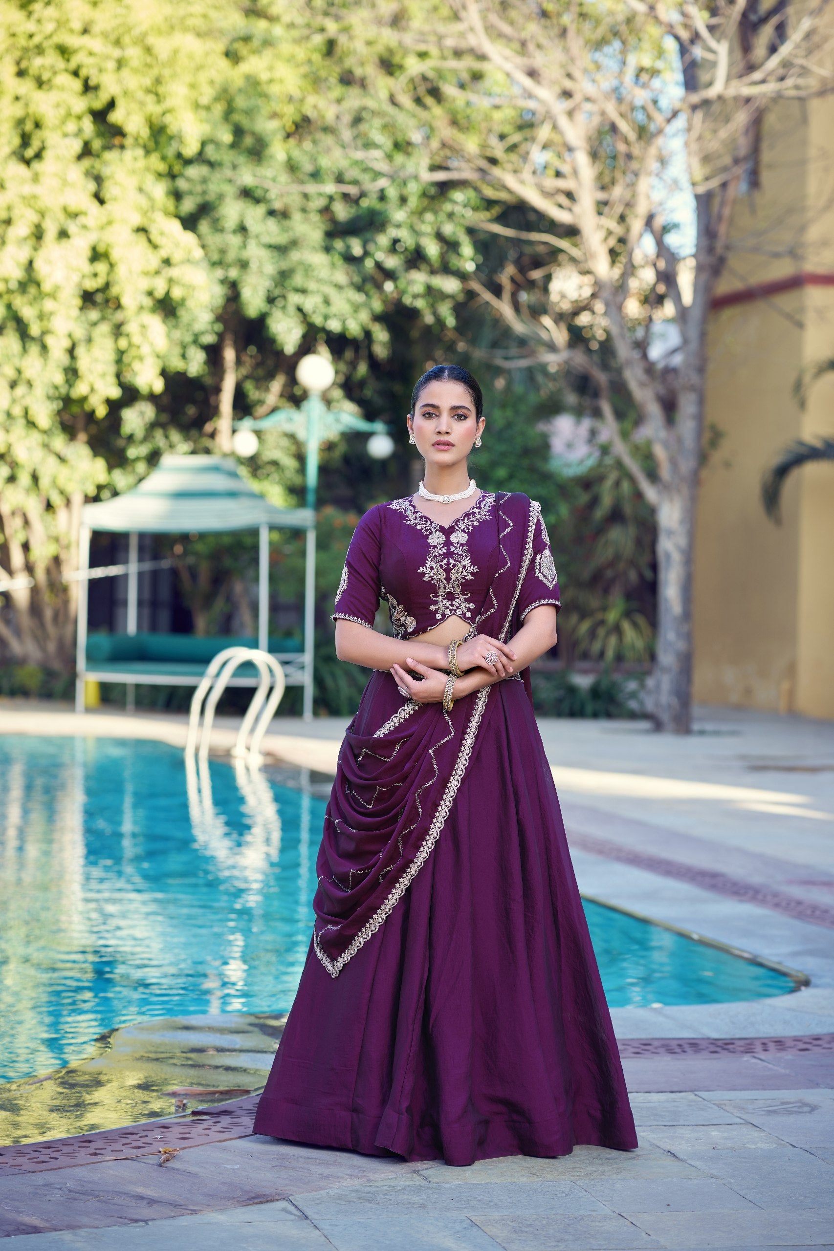 Rangoli Crush Lehenga Choli with Embroidered Sequins Belt