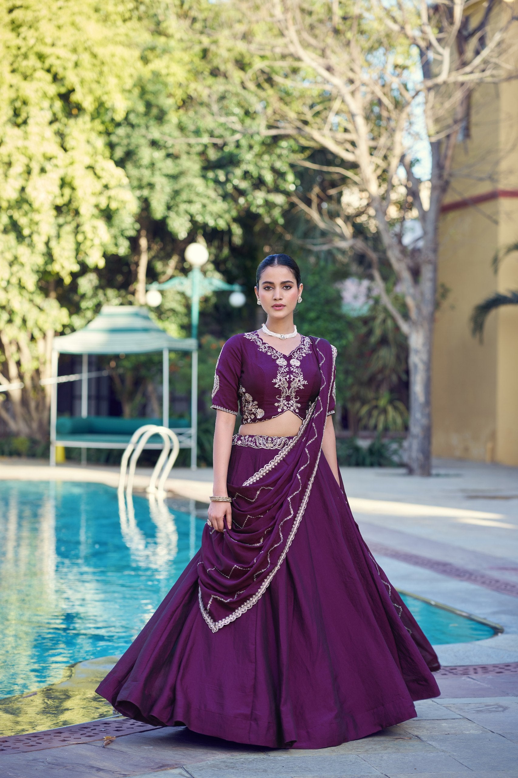 Rangoli Crush Lehenga Choli with Embroidered Sequins Belt