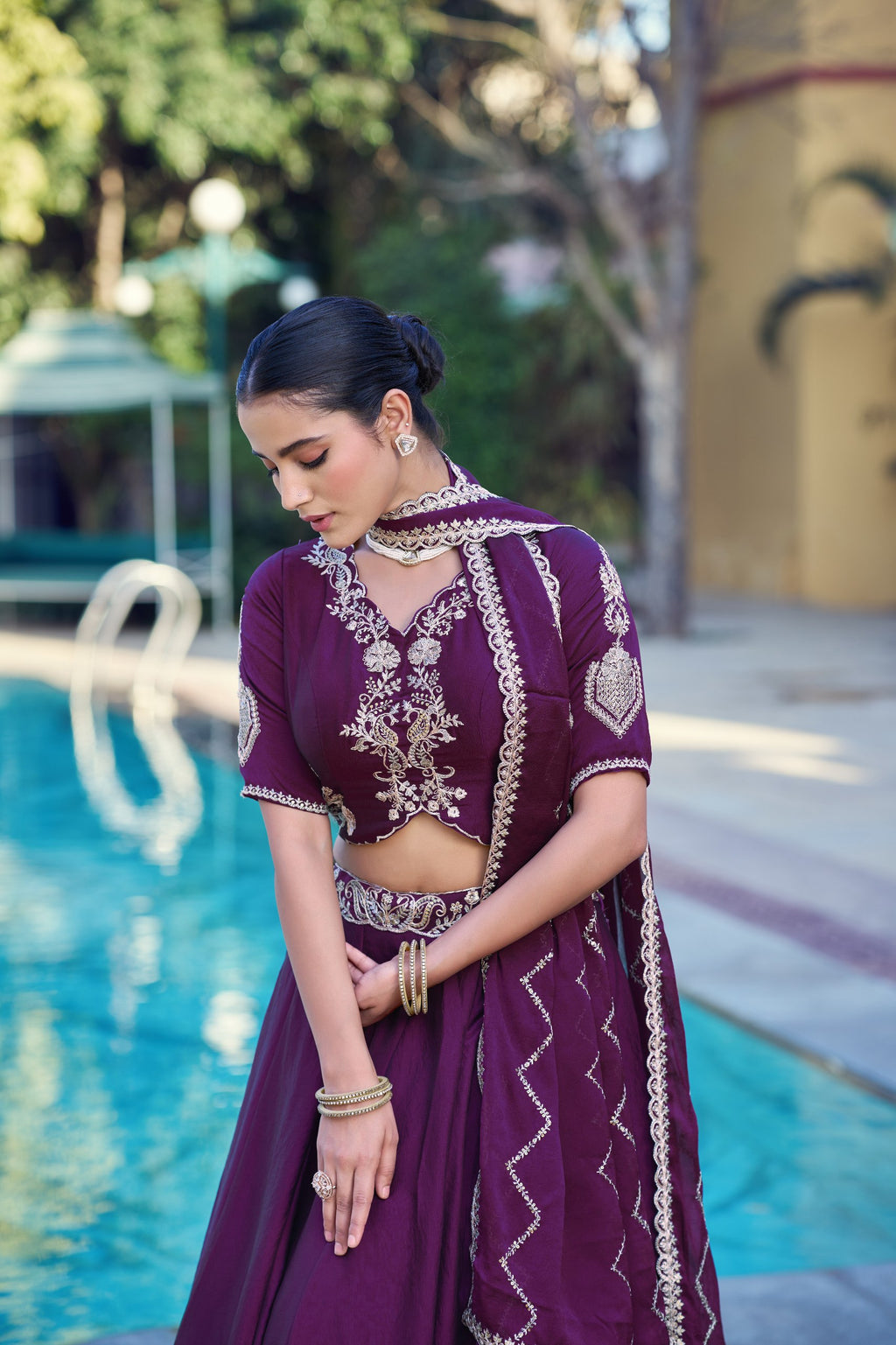 Rangoli Crush Lehenga Choli with Embroidered Sequins Belt