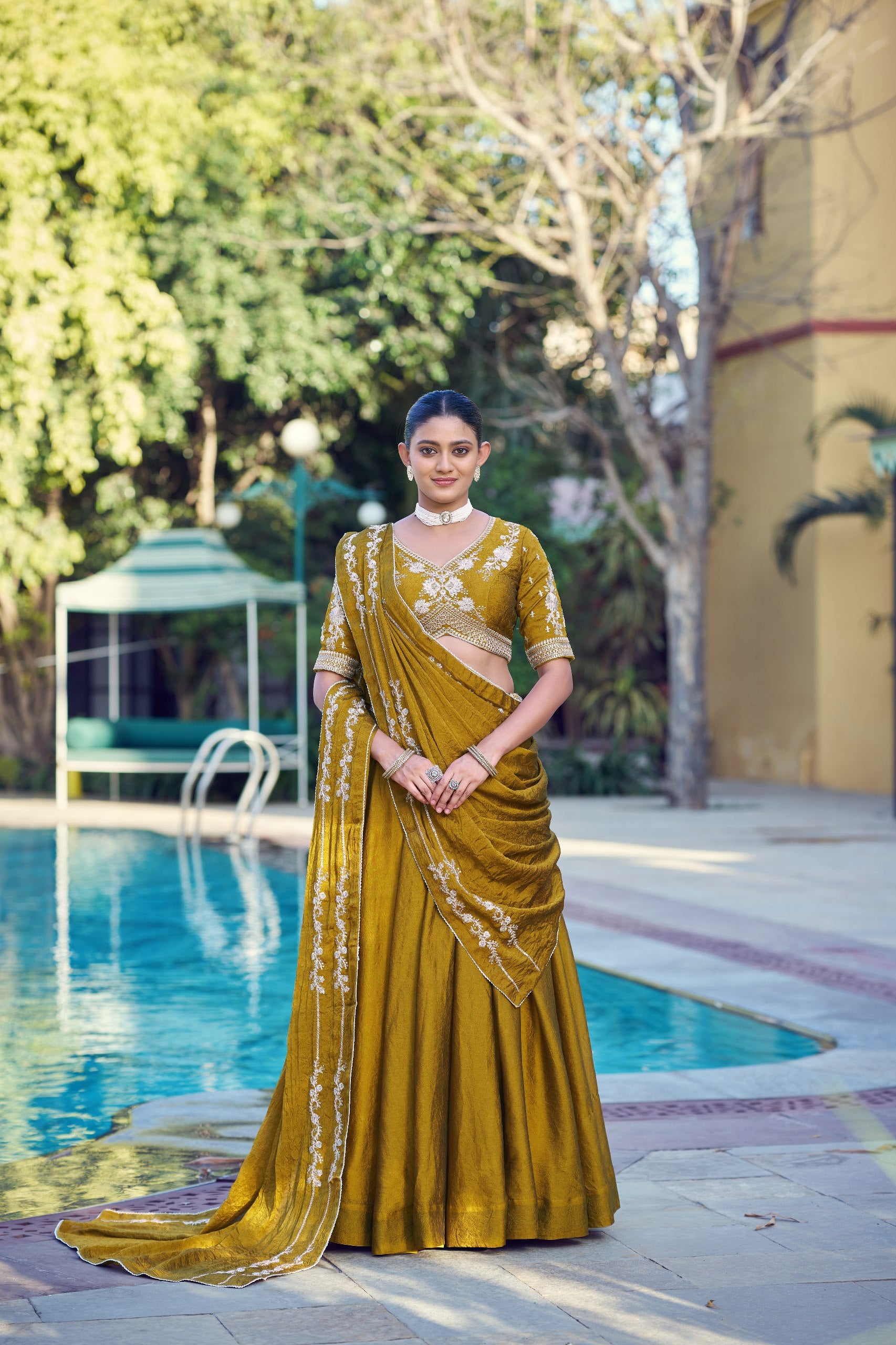Rangoli Crush Lehenga Choli with Embroidered Sequins Belt