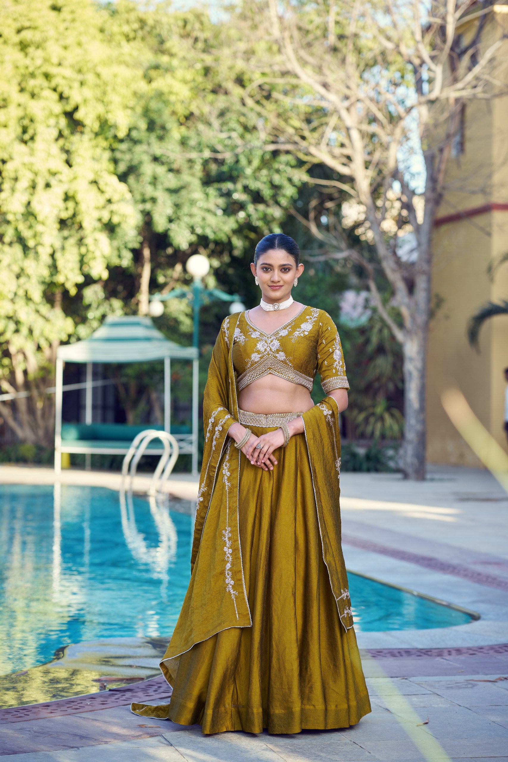 Rangoli Crush Lehenga Choli with Embroidered Sequins Belt