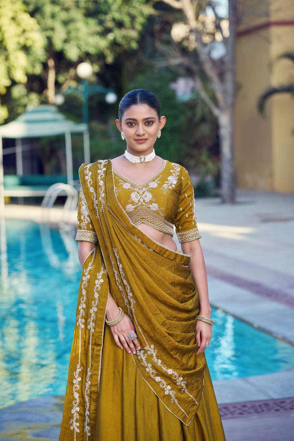 Rangoli Crush Lehenga Choli with Embroidered Sequins Belt