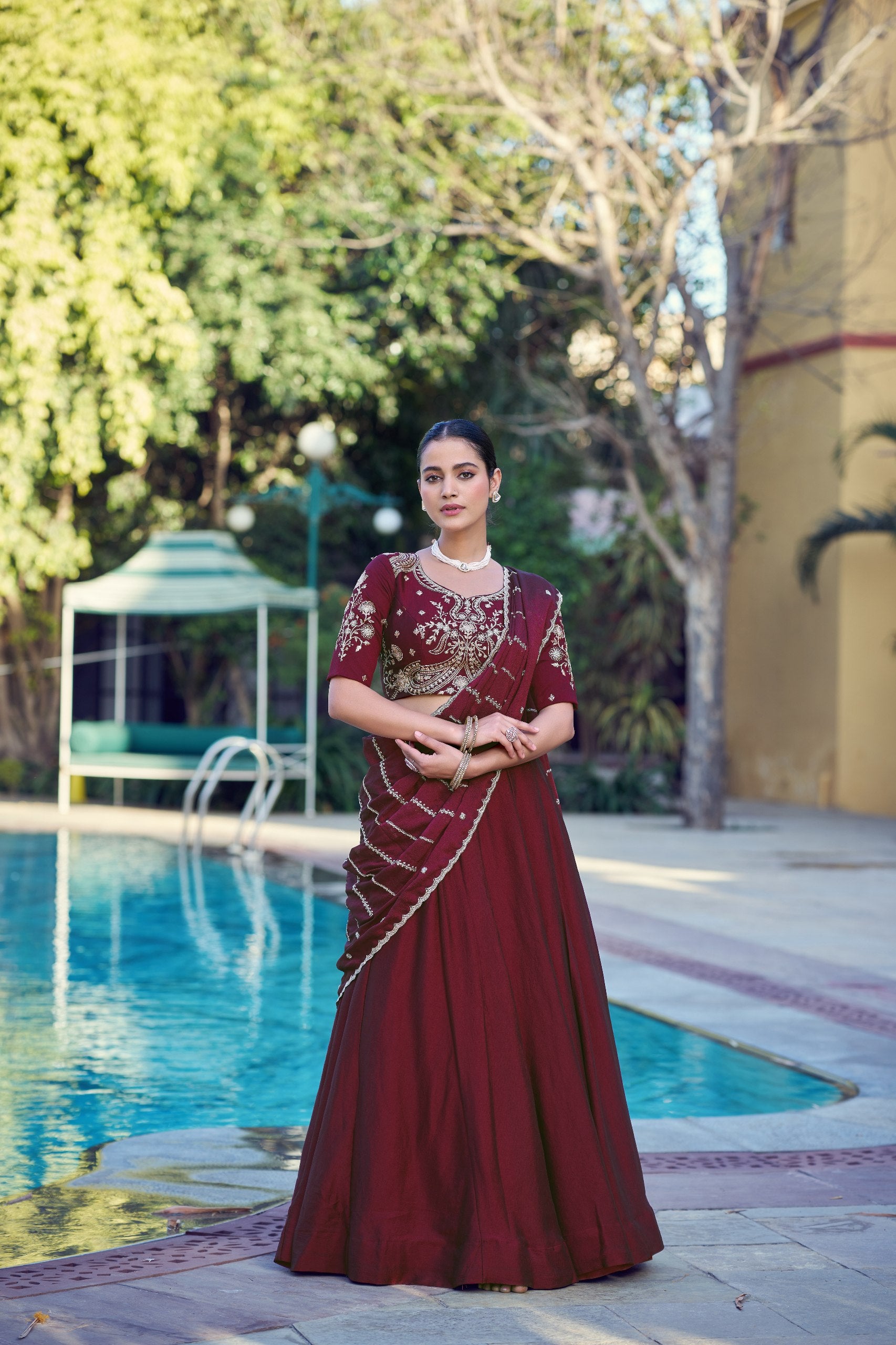 Rangoli Crush Lehenga Choli with Embroidered Sequins Belt