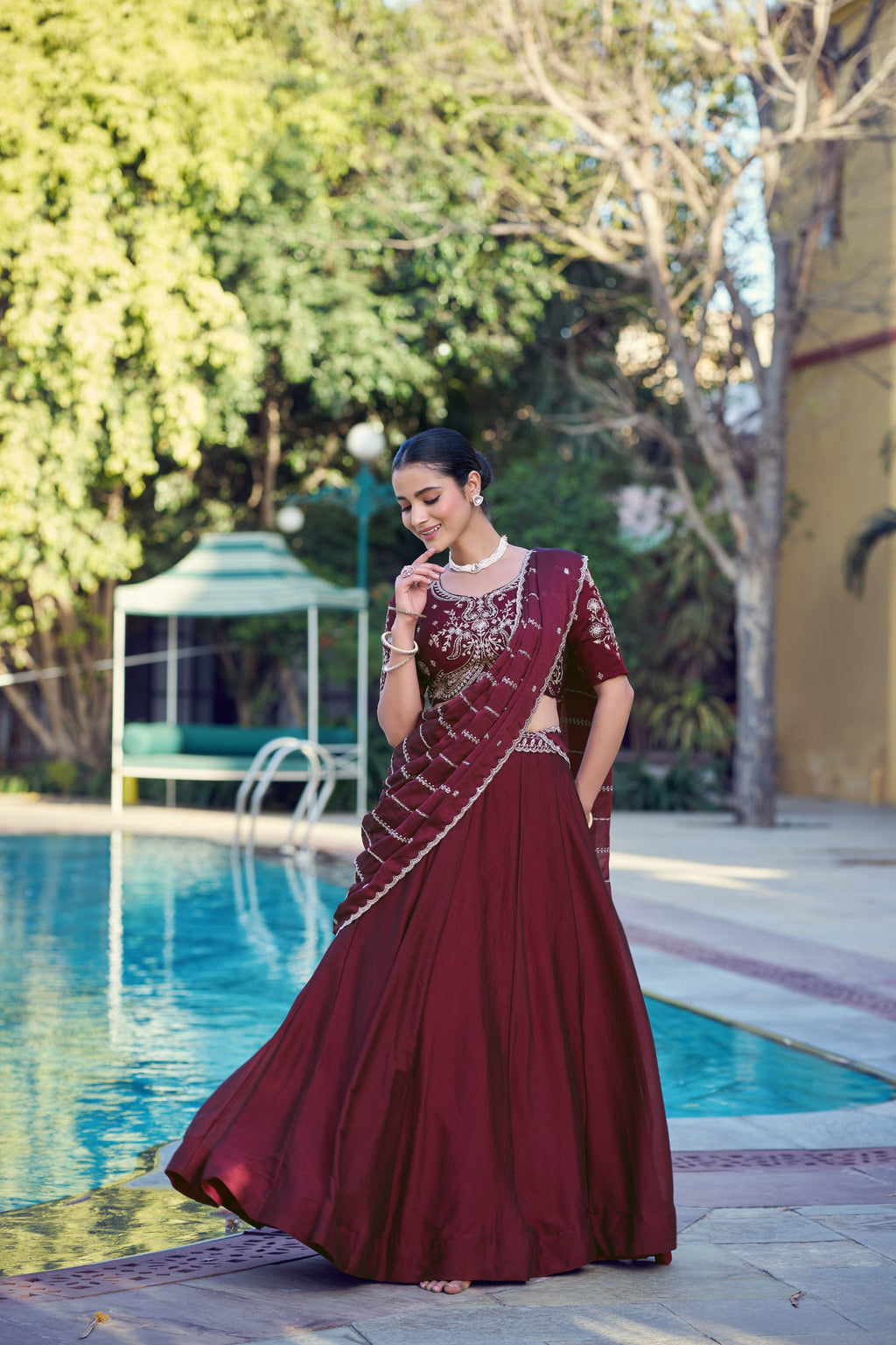Rangoli Crush Lehenga Choli with Embroidered Sequins Belt
