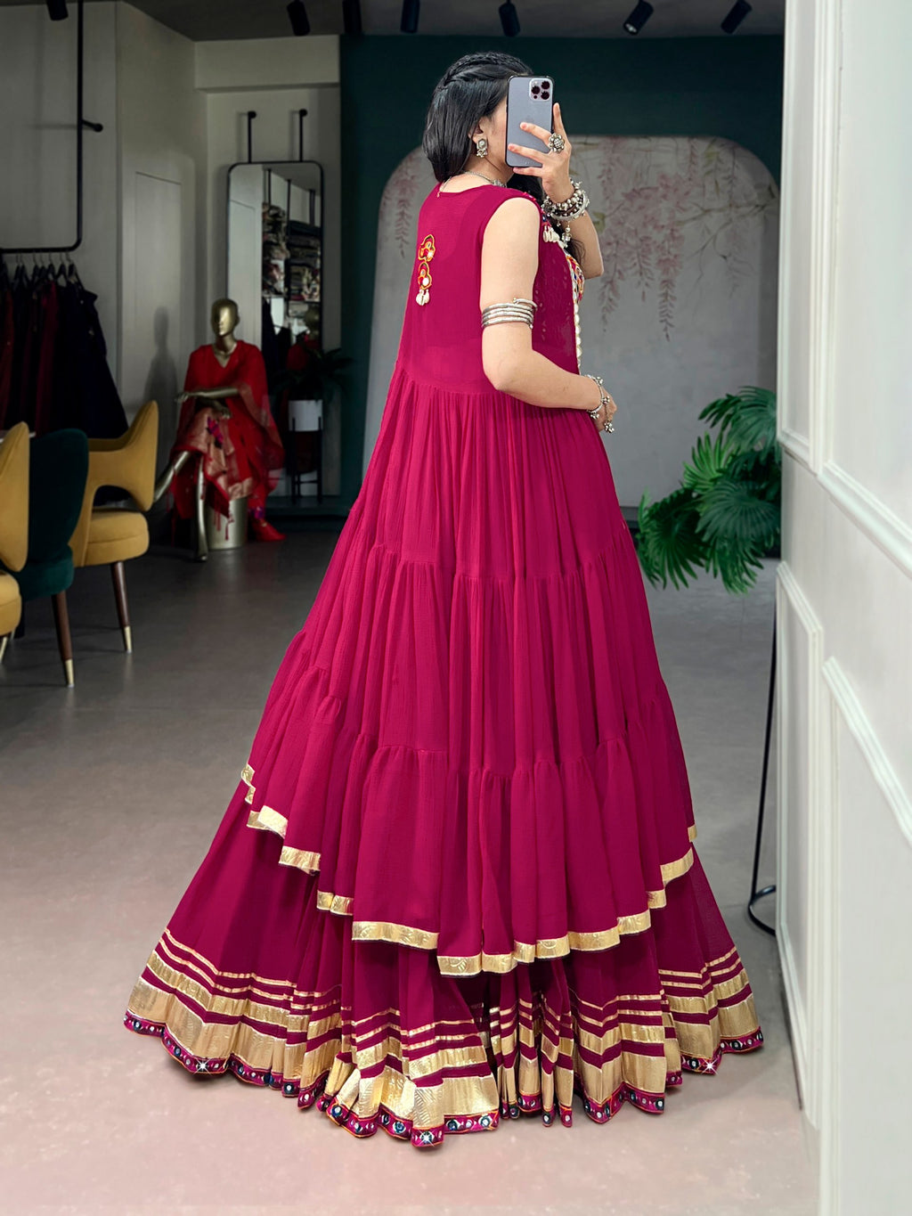 Raas Rani Gamthi Blouse Lehenga with Long Koti