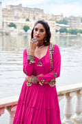 Rajudi Rayon Gamthi Work Lehenga Choli with Jacket