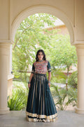 Reyon Gota Patti Lehenga Choli with Gamthi Embroidered Blouse