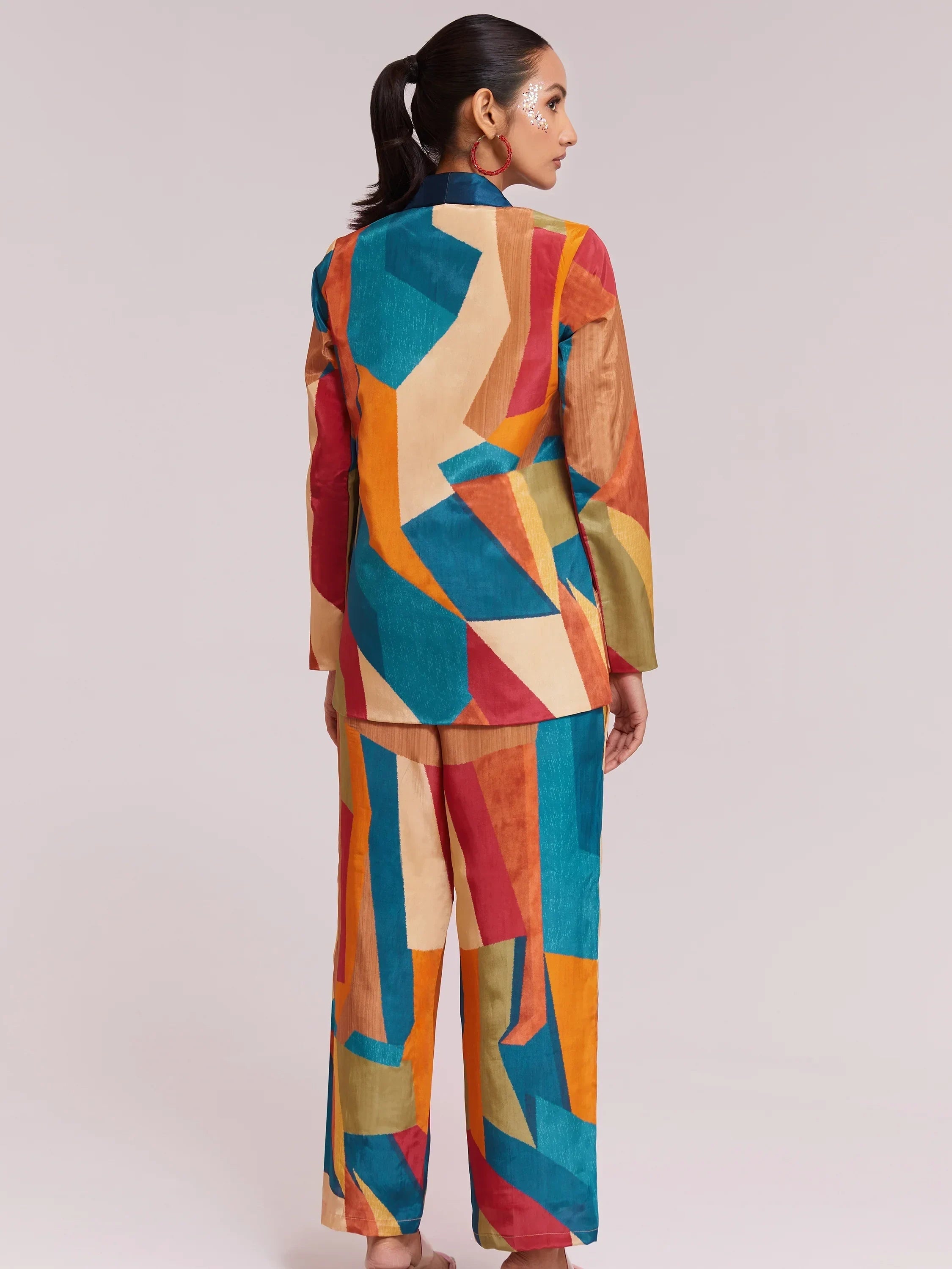 Astonishing Multi-Color Digital Printed Crepe Shirt Pant With Blazer