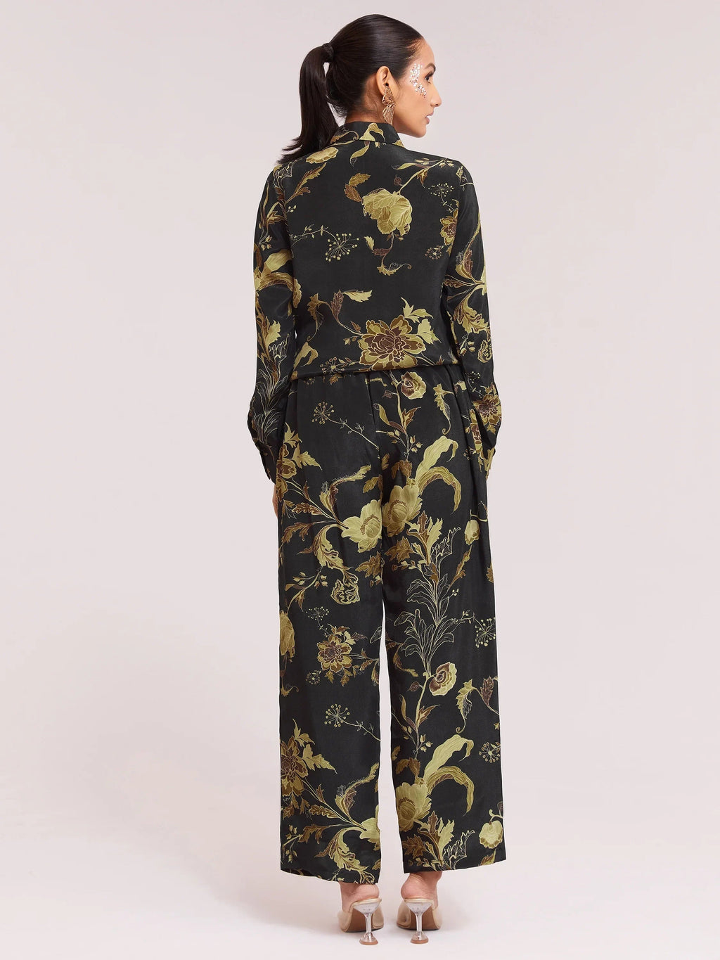 Attractive Black Color Digital Printed Crepe Casual Wear Co-Ord Set