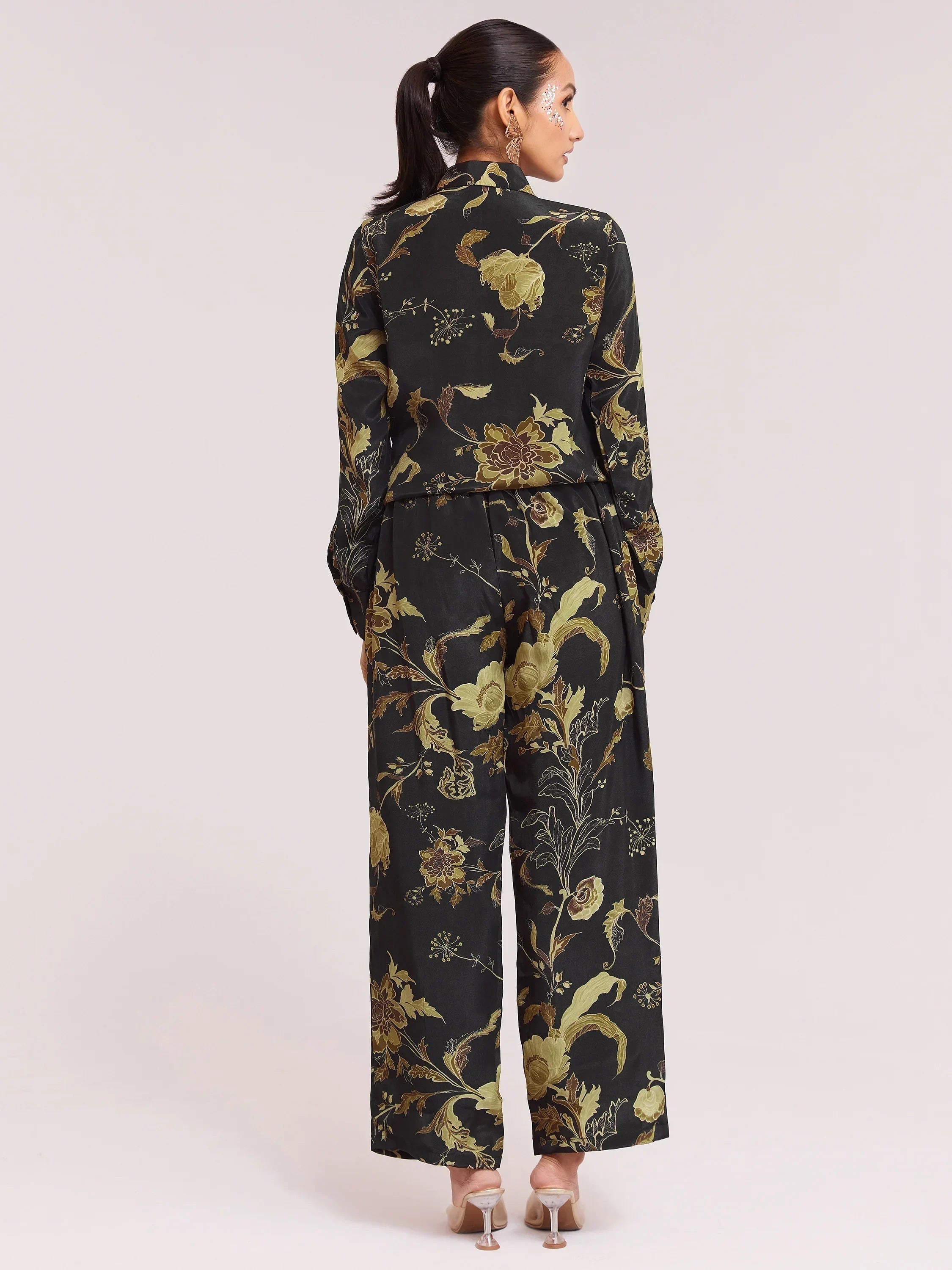 Attractive Black Color Digital Printed Crepe Casual Wear Co-Ord Set