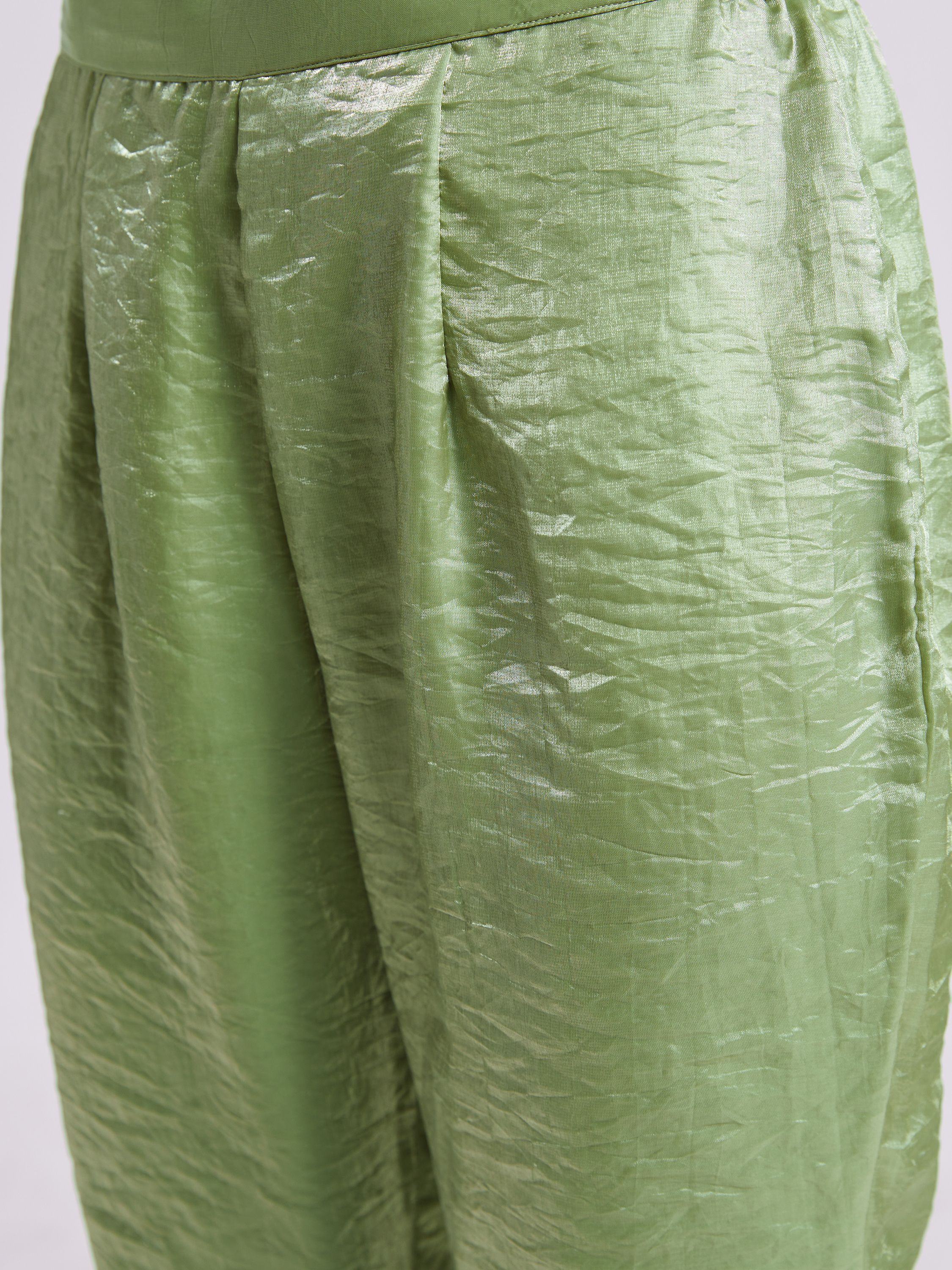 Incredible Sea Green Organza Festival Wear Kurta With Pant