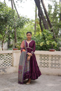 Roman Fabrics Gown with Maslin Crochet Dupatta