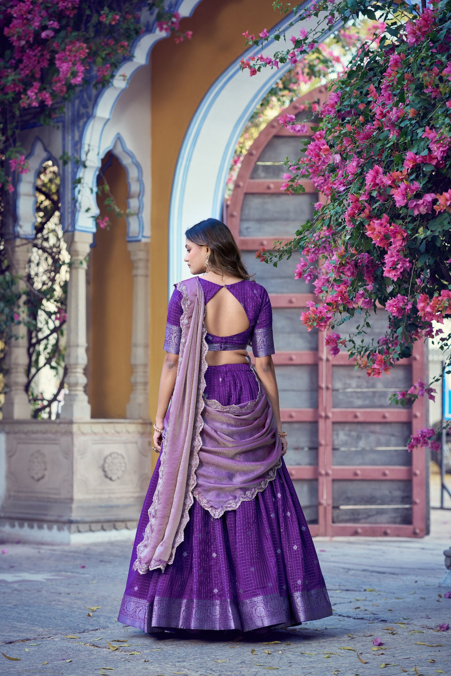 Shreevani Chinon Checks Lehenga Choli