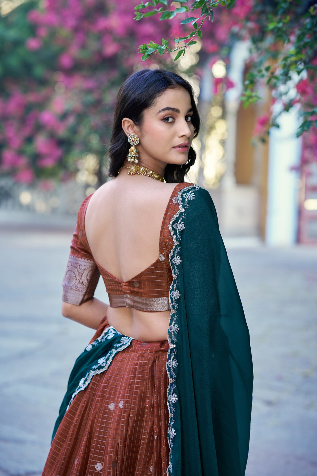 Shreevani Chinon Checks Lehenga Choli