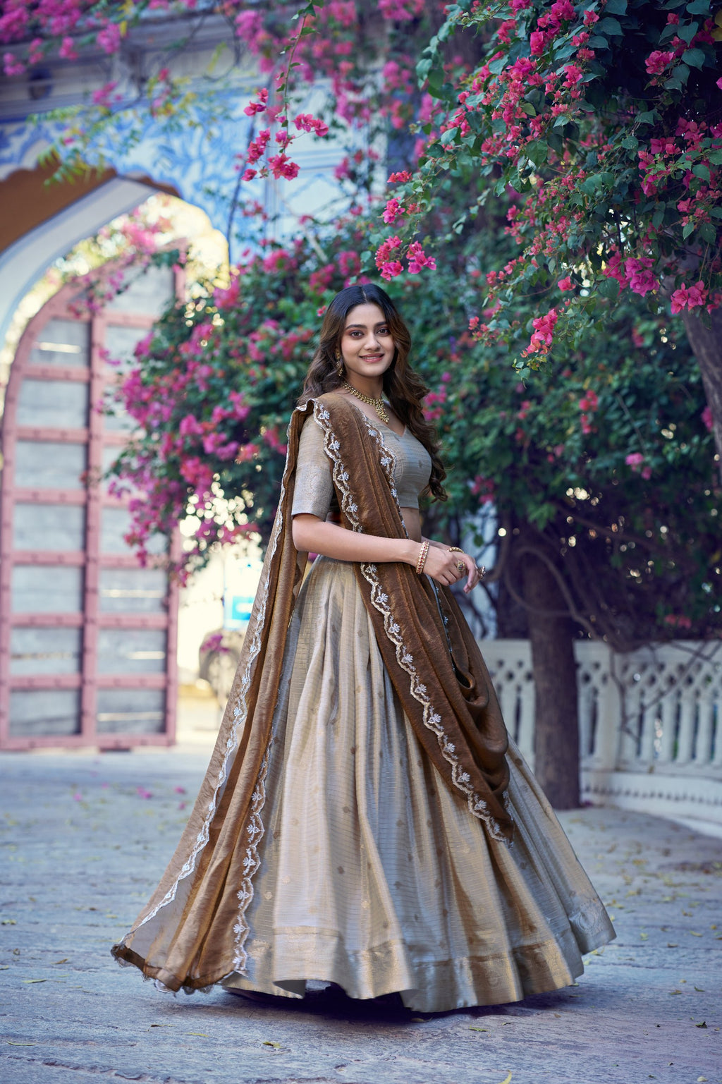 Shreevani Chinon Checks Lehenga Choli