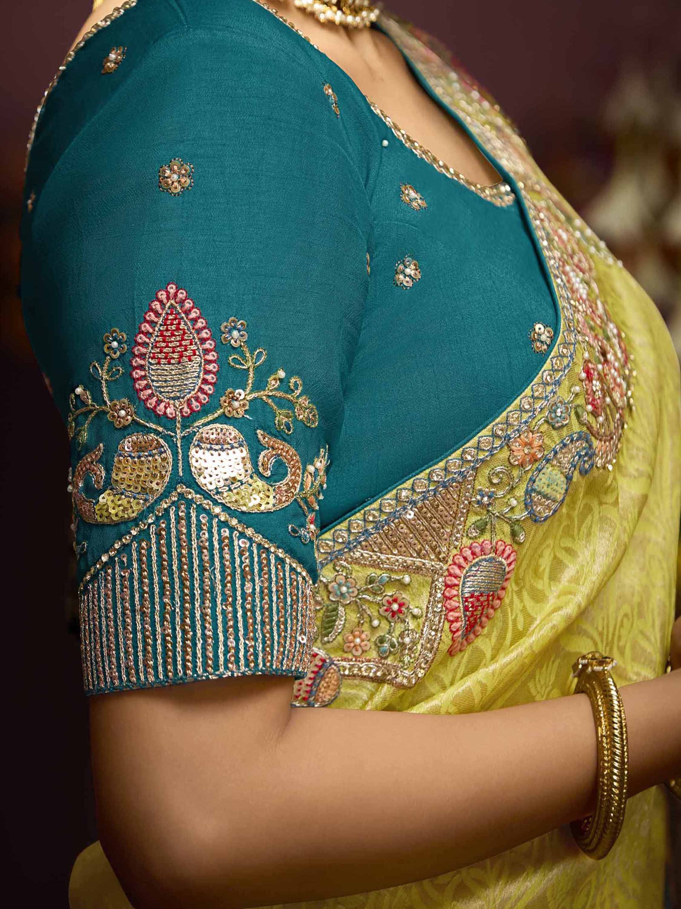 Charming Yellow Zari Weaving Kanjivaram Silk Haldi Wear Saree