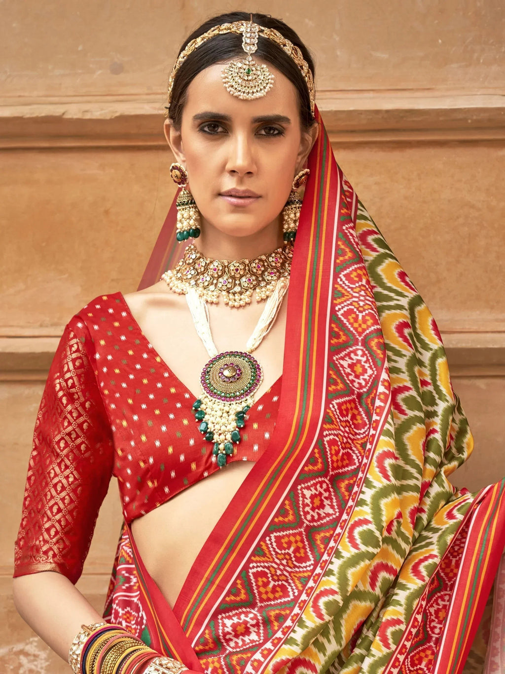 Captivating Yellow Patola Printed Silk Traditional Saree With Blouse