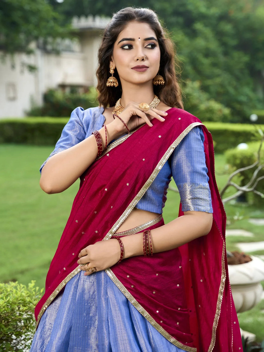 Royal Blue Unique Sea Zari Weaving Silk Function Lehenga Choli With Dupatta