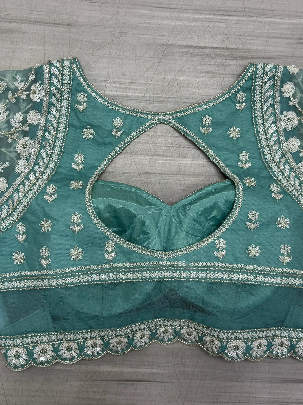 Sky Blue Spectacular Hand Wok Net Bridesmaid Lehenga Choli With Dupatta