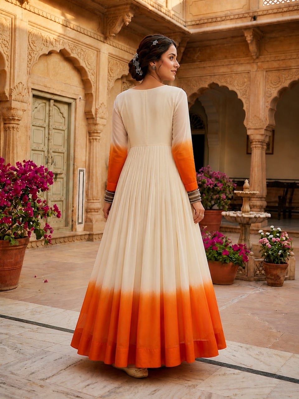Star Georgette Embroidered Gown