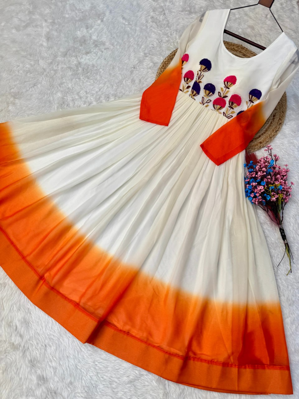 Star Georgette Embroidered Gown