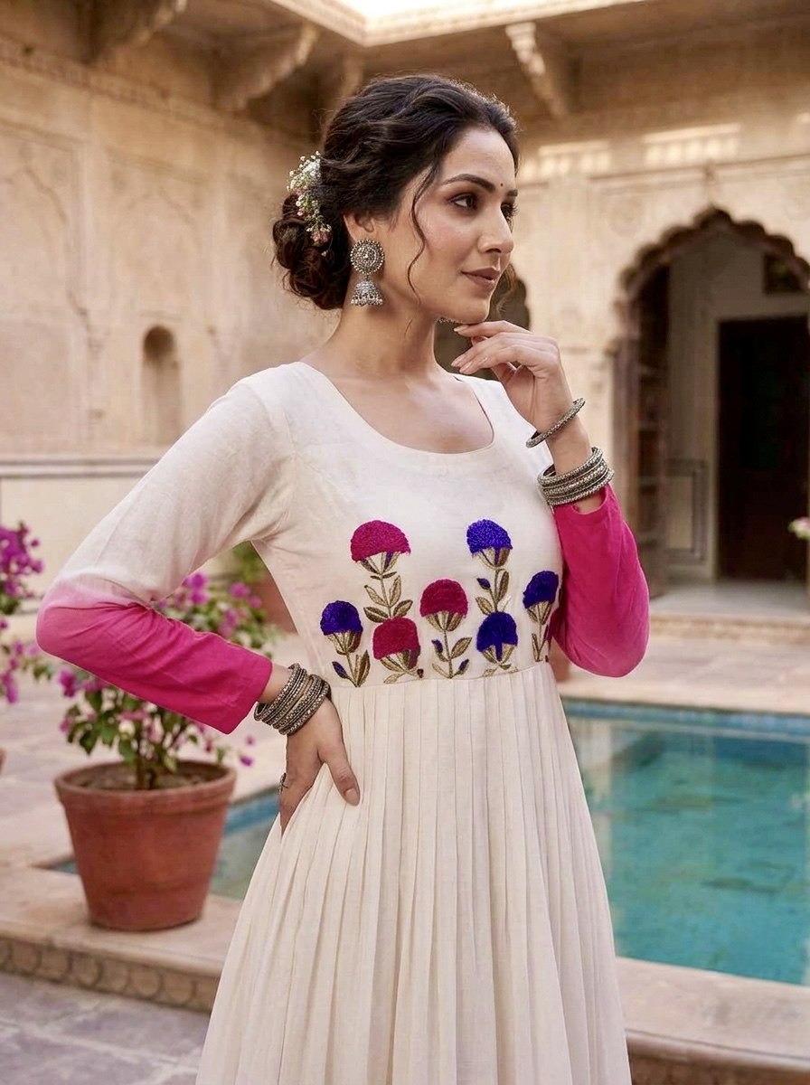 Star Georgette Embroidered Gown