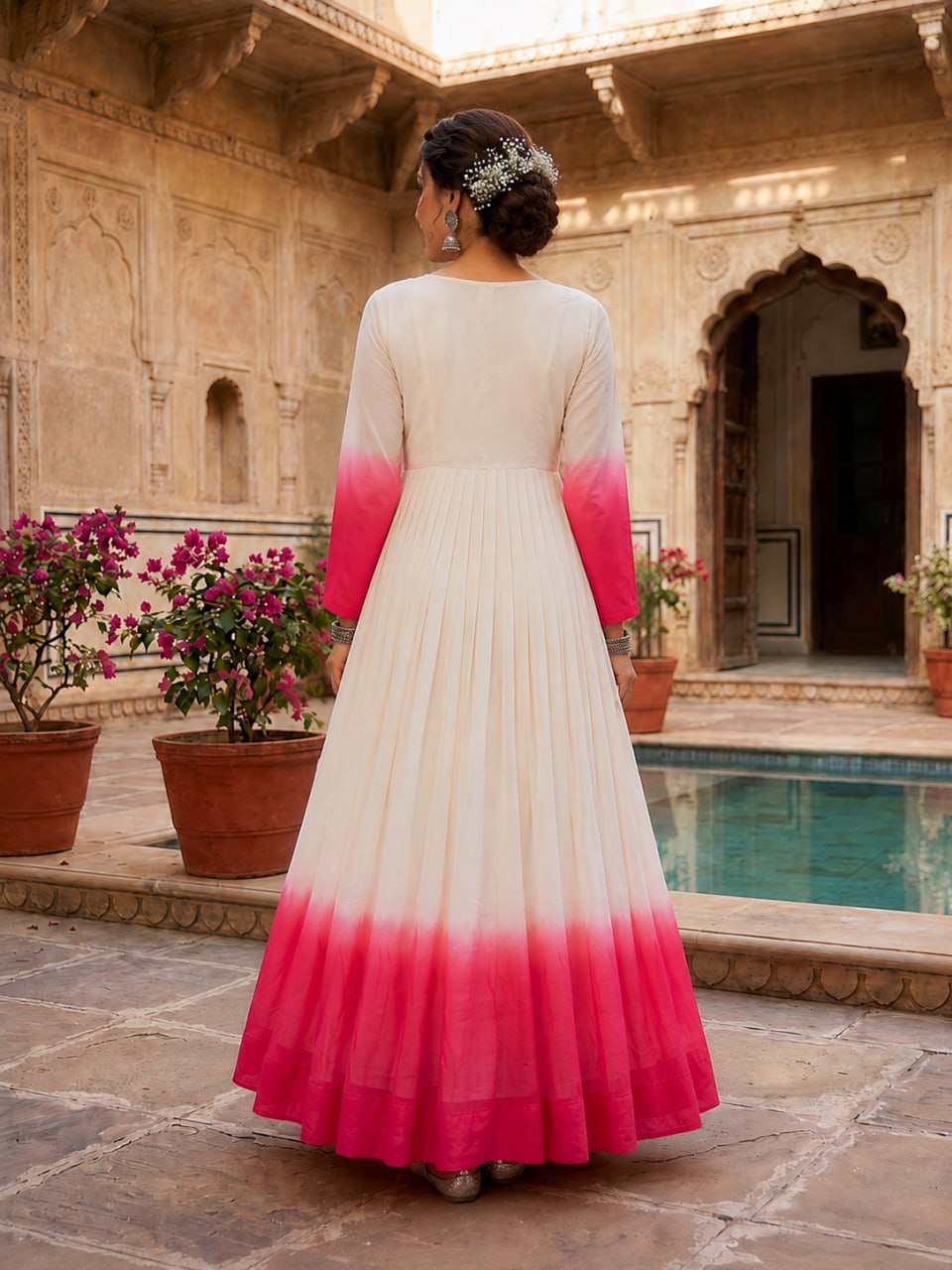 Star Georgette Embroidered Gown