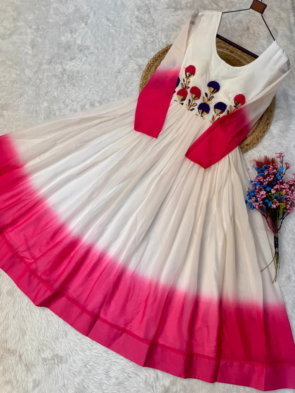 Star Georgette Embroidered Gown