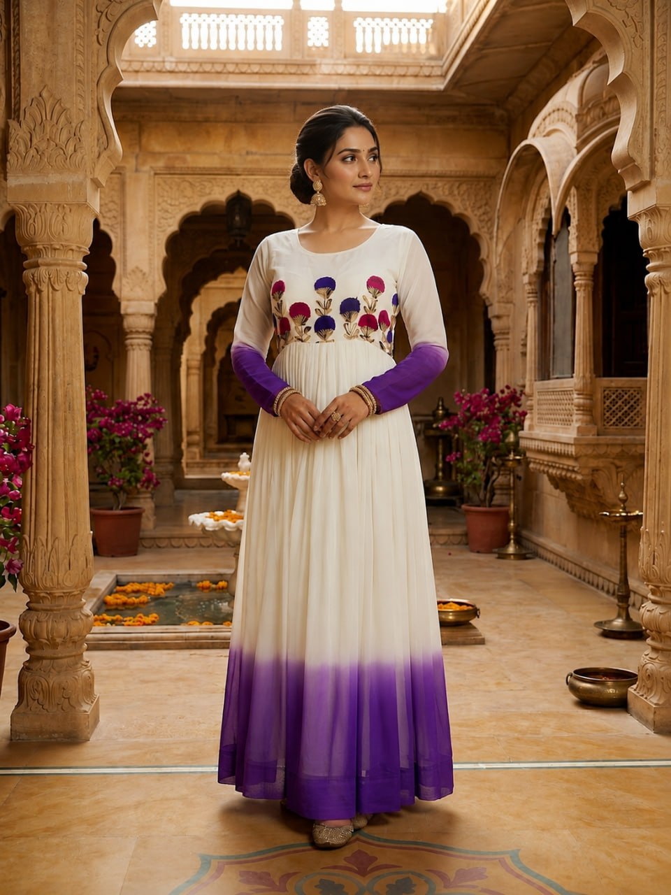 Star Georgette Embroidered Gown