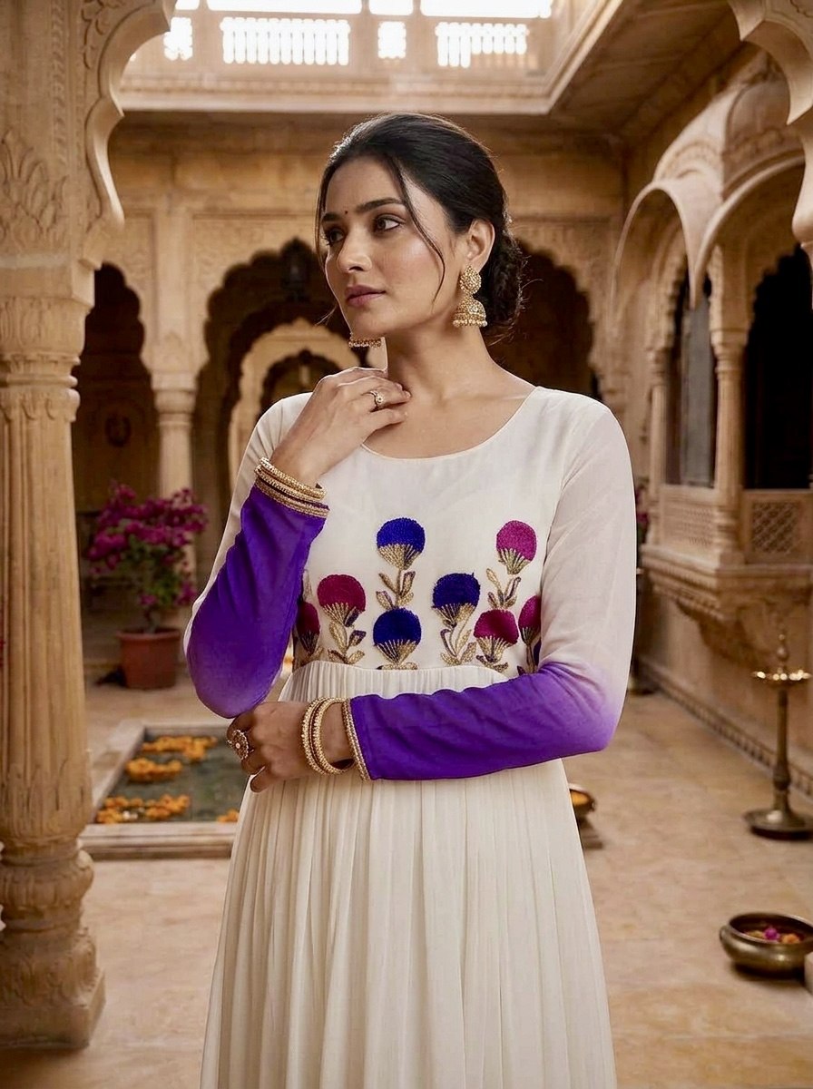 Star Georgette Embroidered Gown