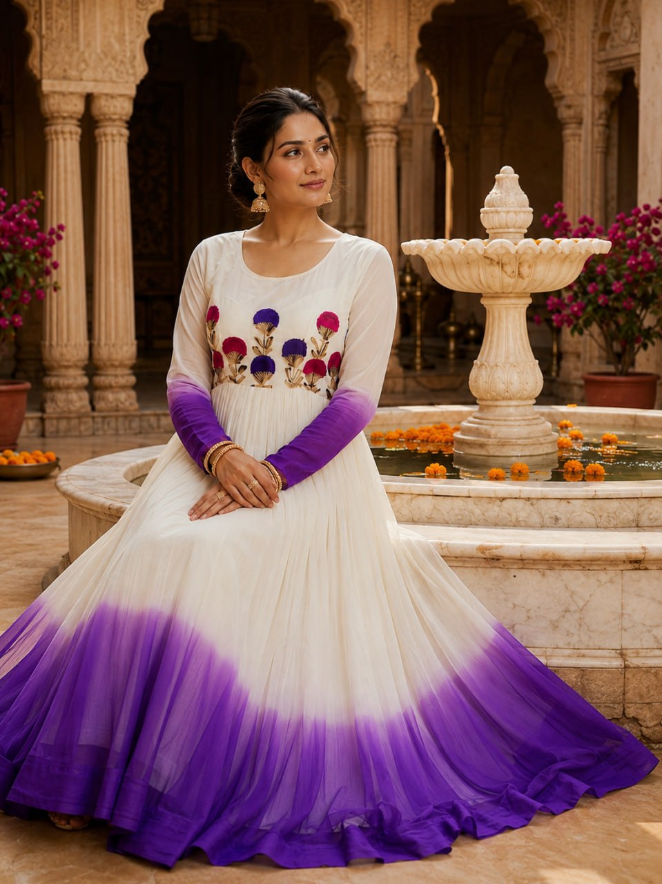 Star Georgette Embroidered Gown