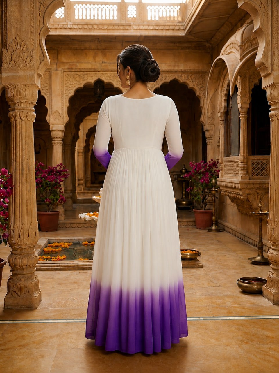 Star Georgette Embroidered Gown