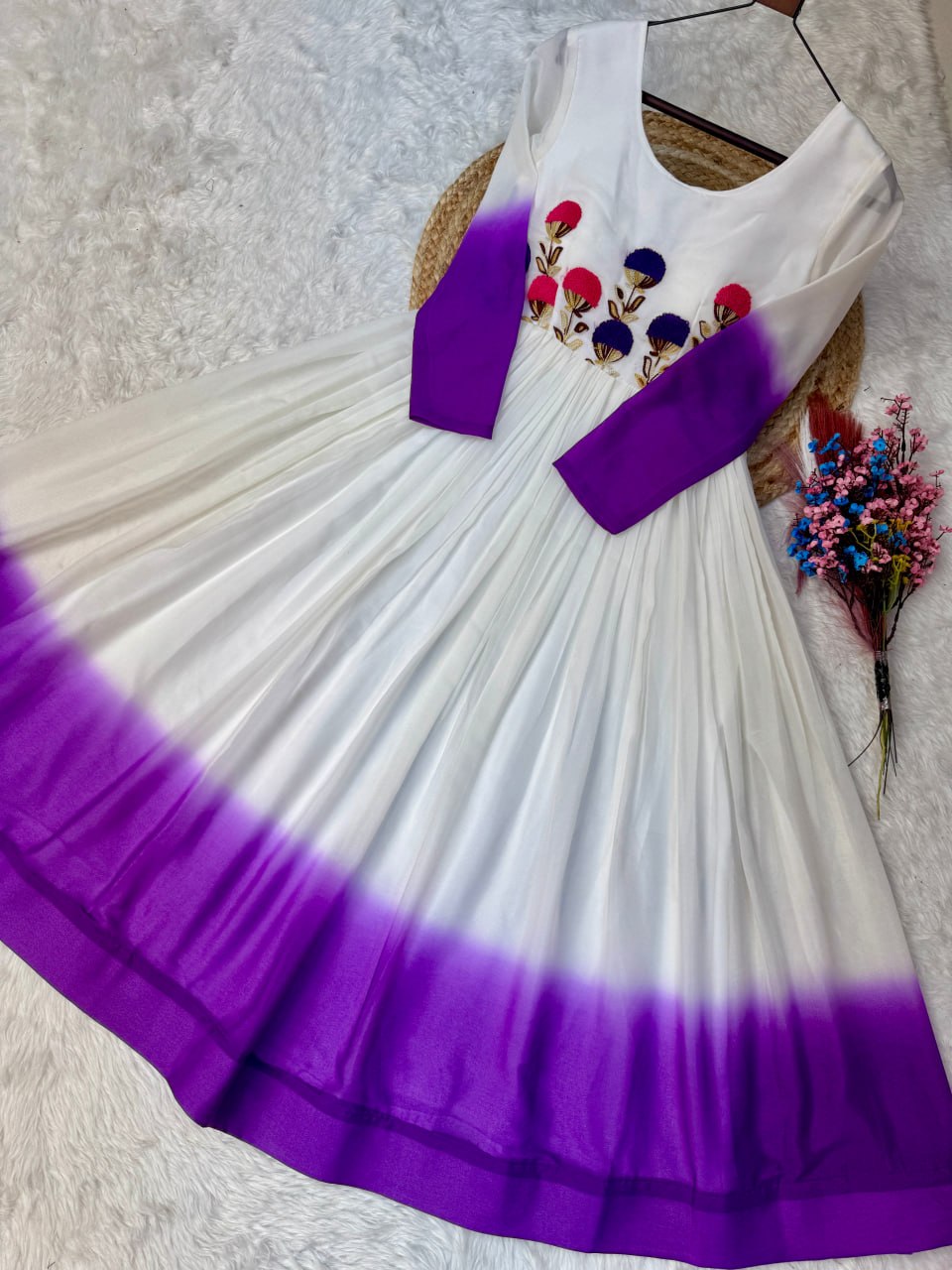 Star Georgette Embroidered Gown
