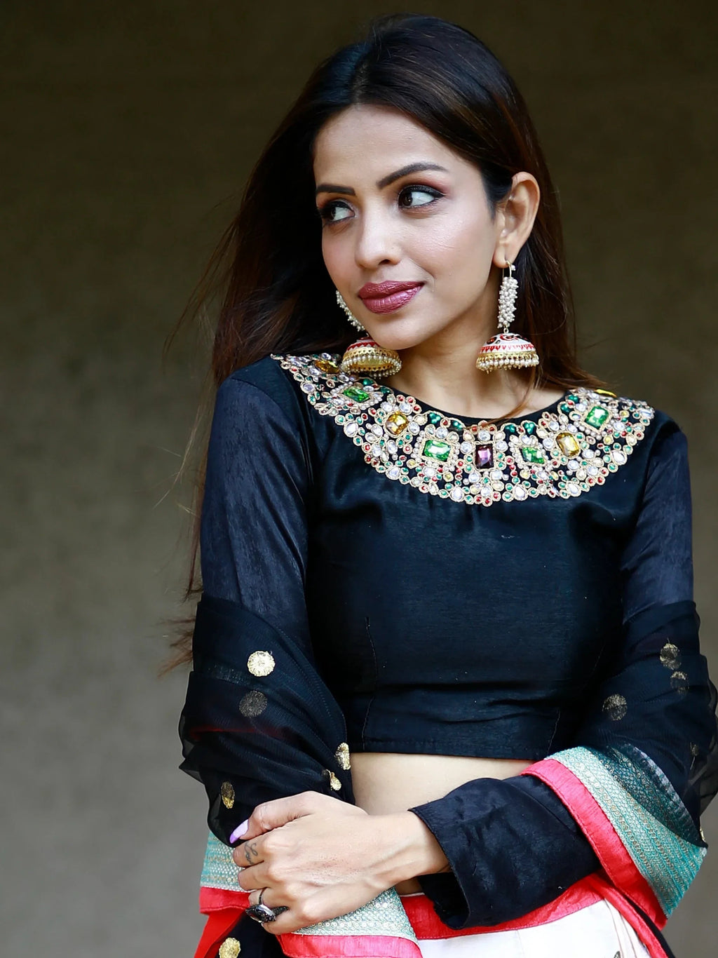 Stunning Multi Color Floral Printed Banglory Silk Bridal Lehenga Choli And Dupatta