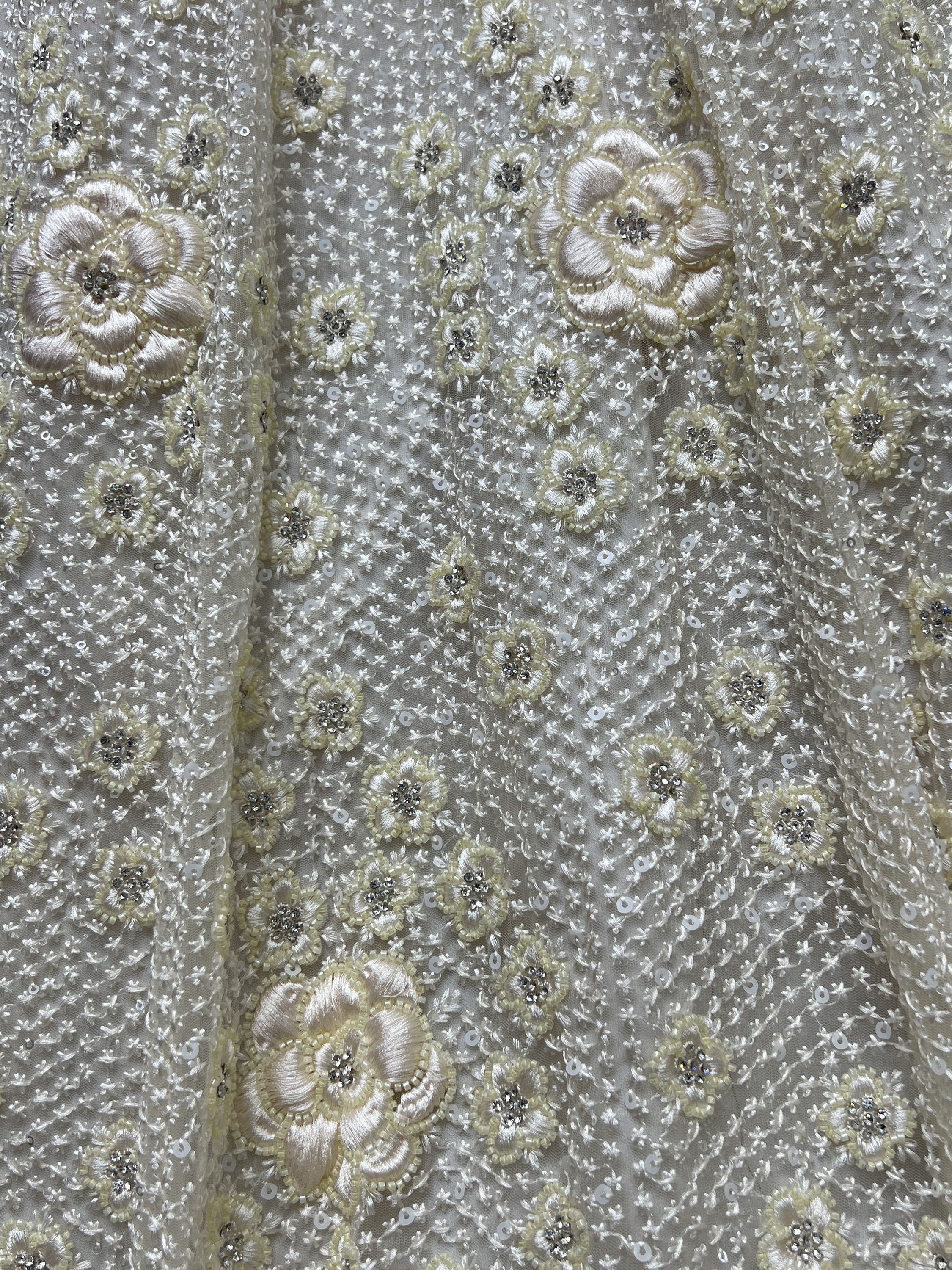 White Surprising Sequins Net Party Wear Lehenga Choli With Dupatta