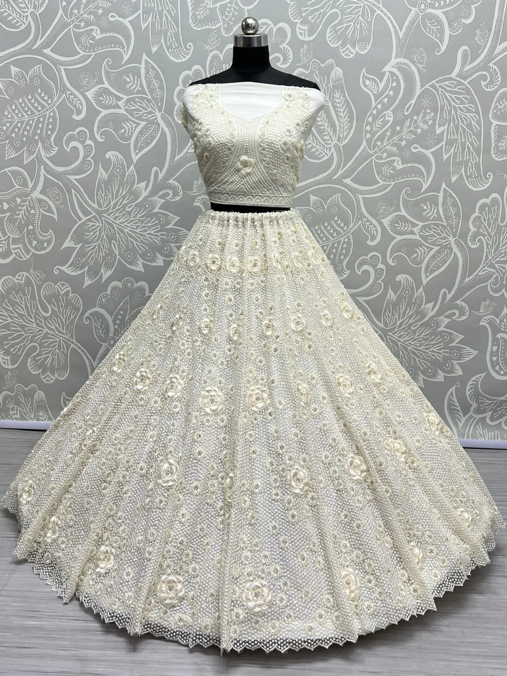 White Surprising Sequins Net Party Wear Lehenga Choli With Dupatta