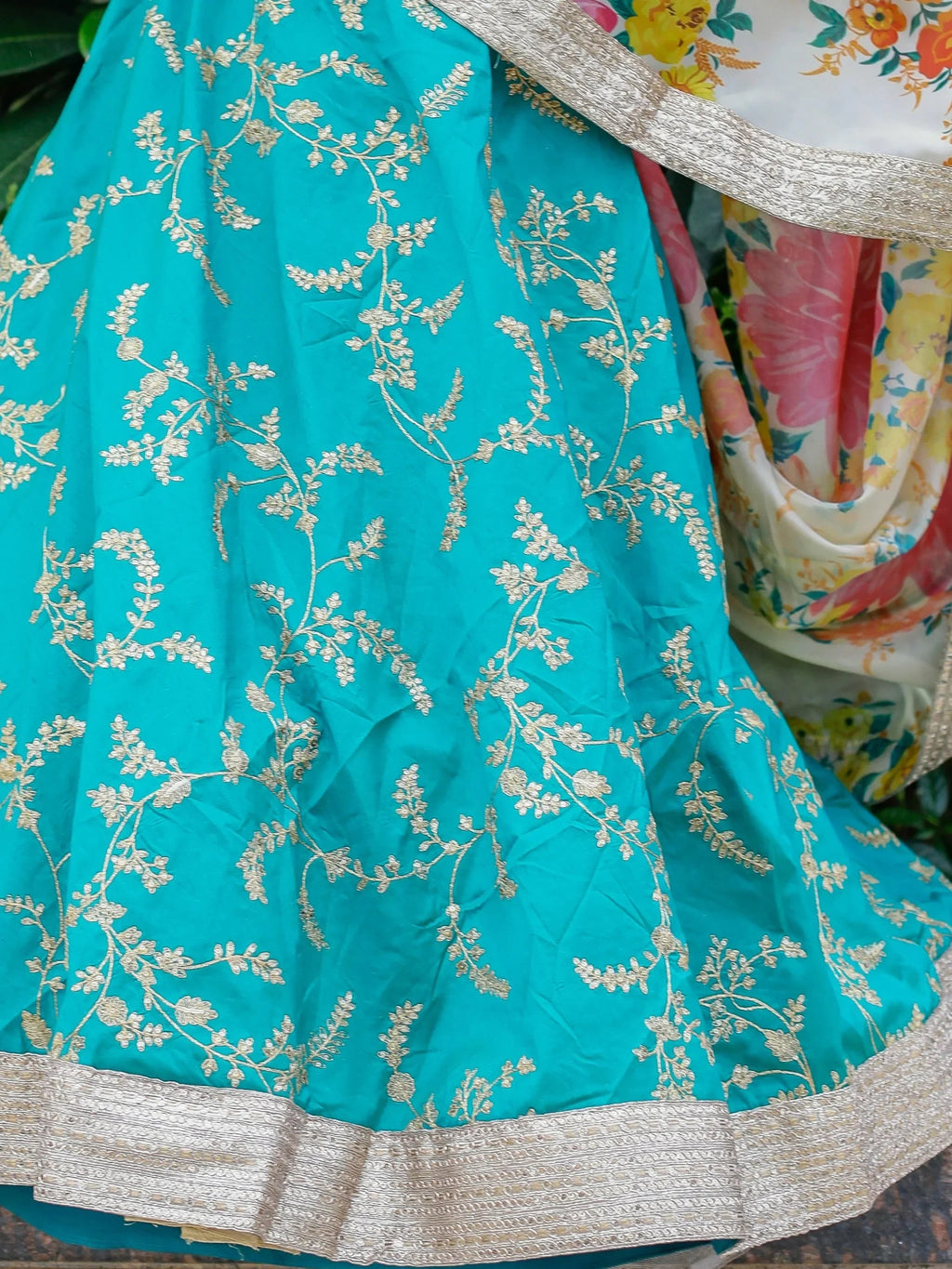 Blue Enthralling Sequins Work Art Silk Sangeet Wear Lehenga Choli