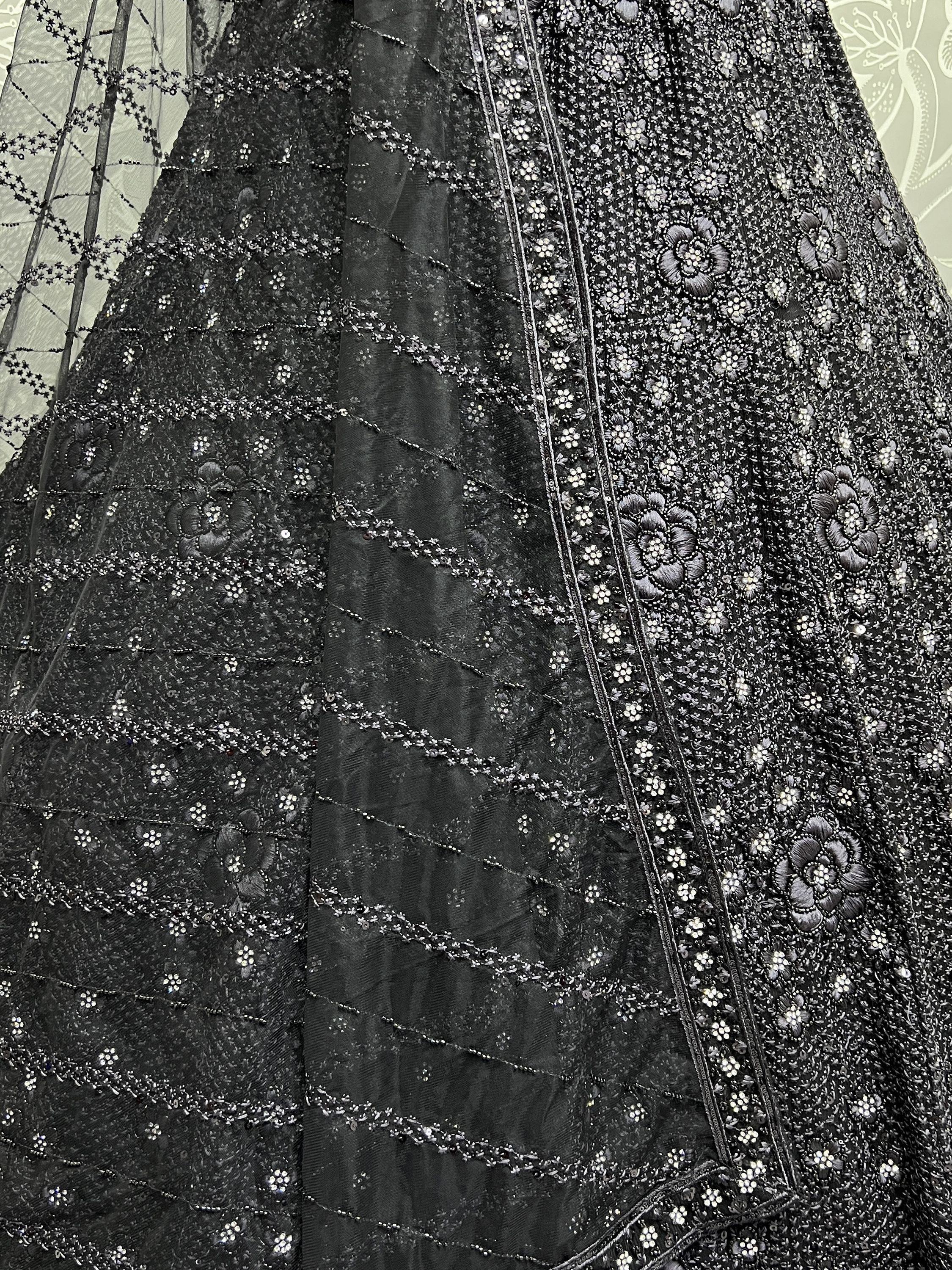 Black Surprising Sequins Net Party Wear Lehenga Choli With Dupatta