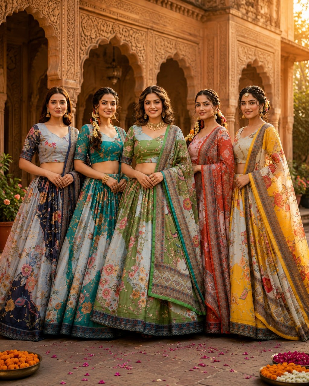 Tabby Silk Digital Printed Lehenga Choli with Embroidery