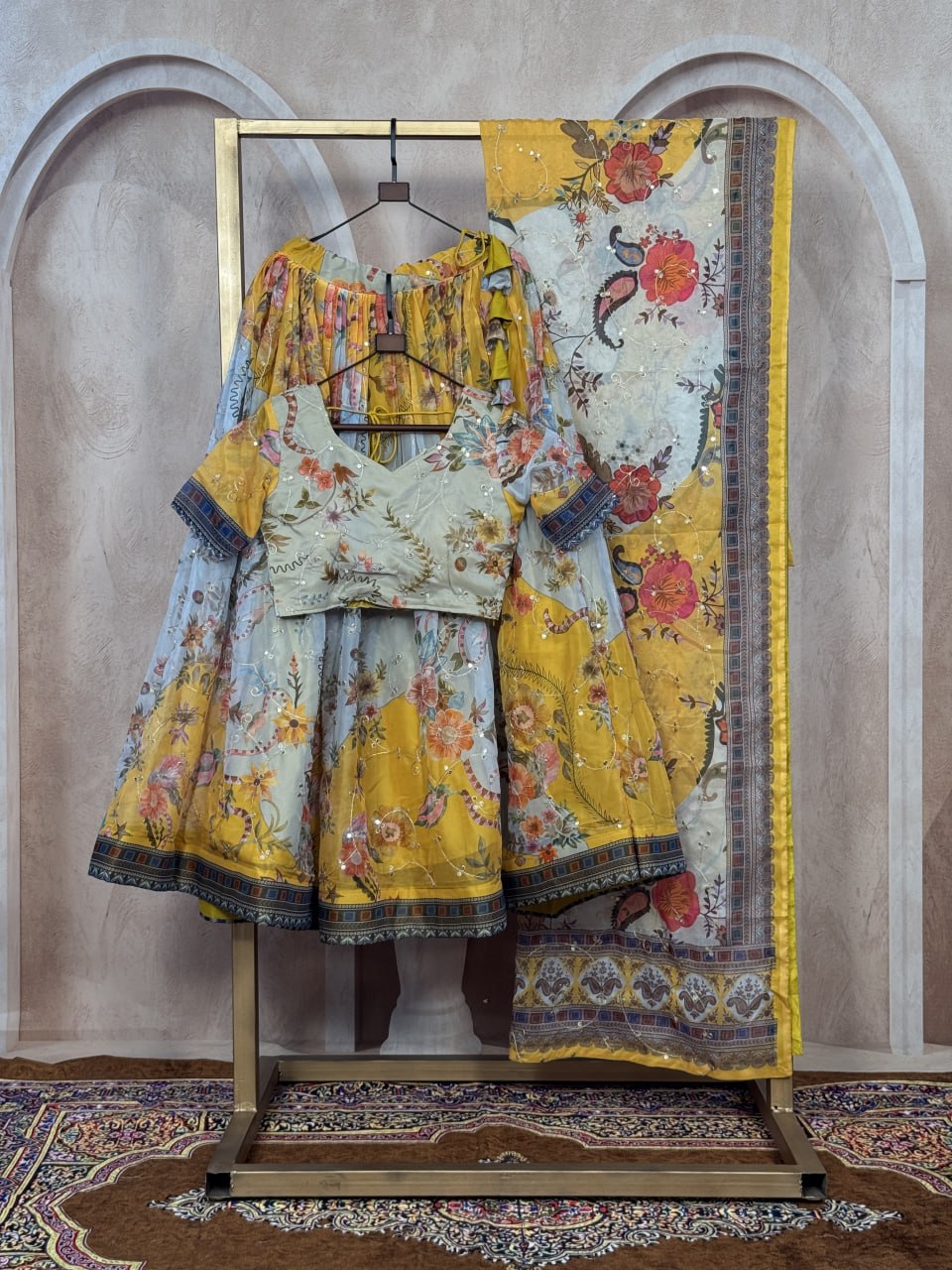 Tabby Silk Digital Printed Lehenga Choli with Embroidery