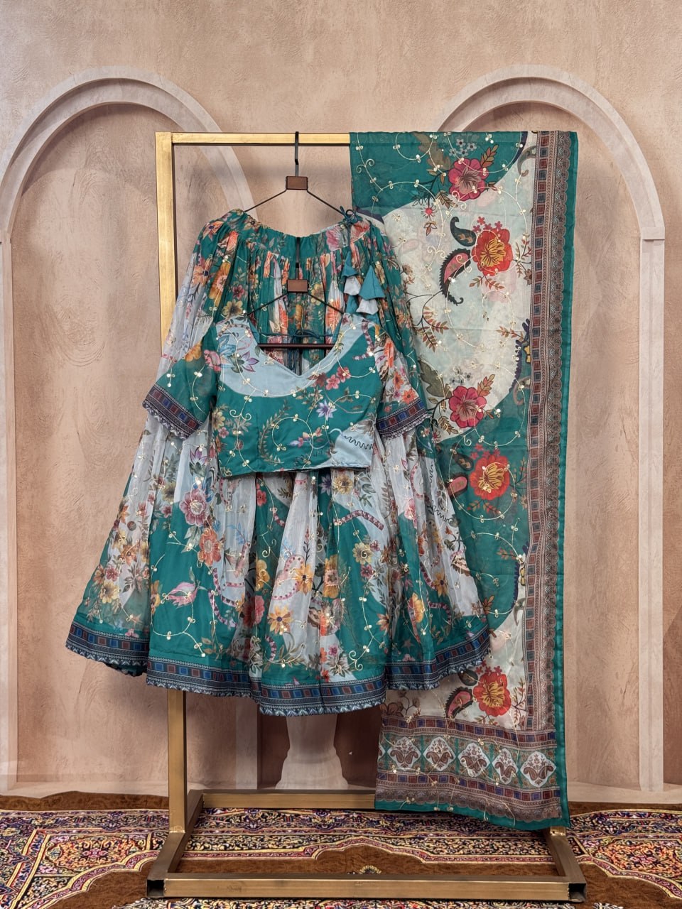 Tabby Silk Digital Printed Lehenga Choli with Embroidery
