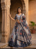 Tabby Silk Digital Printed Lehenga Choli with Embroidery