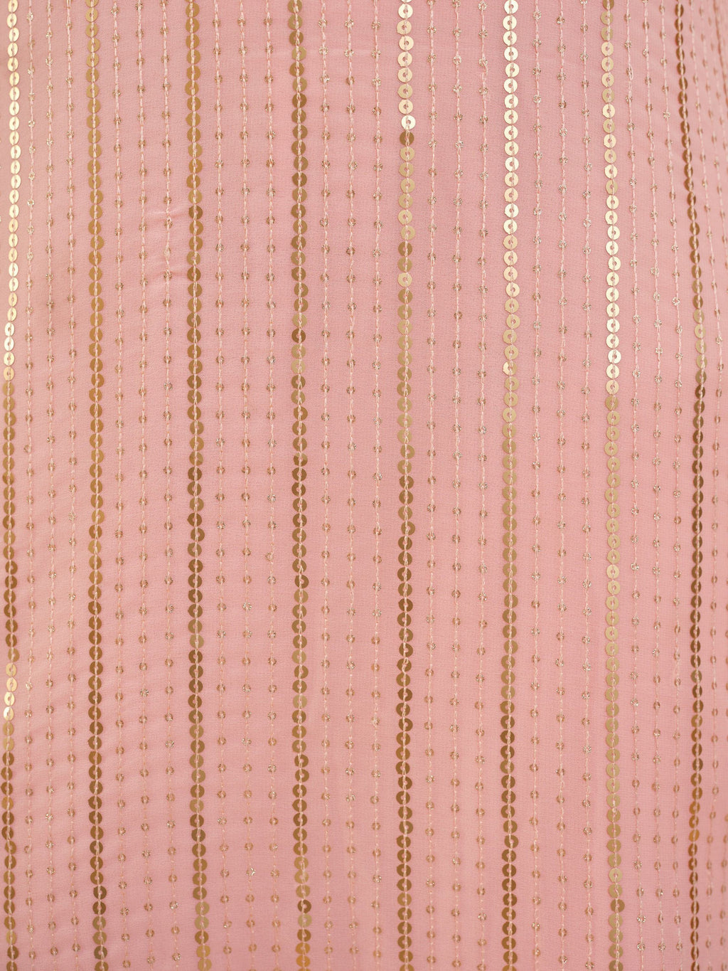 Gorgeous Baby Pink Sequins Georgette Event Wear Palazzo Suit